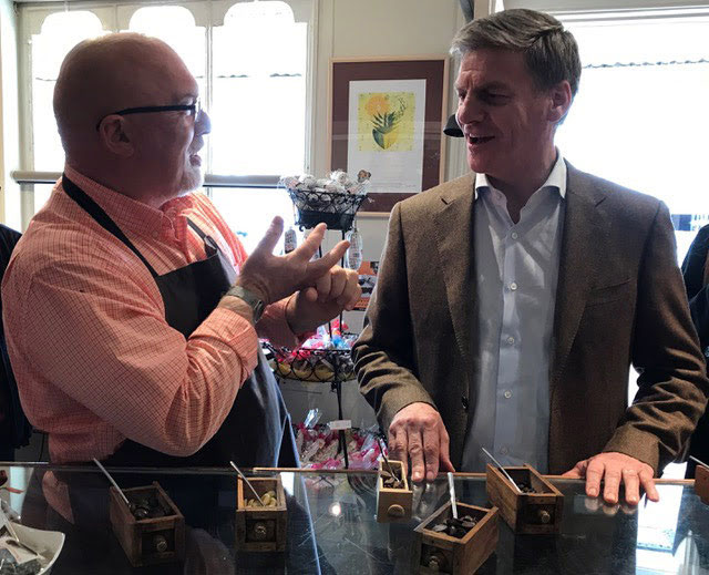 Bill drops in for chocolate tasting